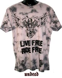 limitiertes biker shirt live free ride free von undead